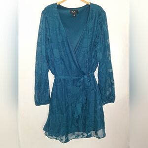 BCX Deep Teal Wrap Dress